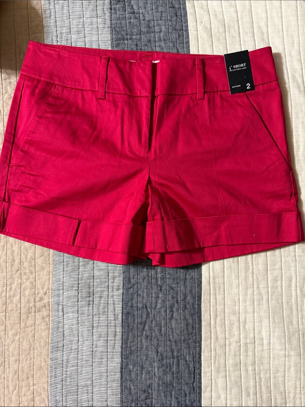 New York & Company Hot Pink Fold Cuff Shorts